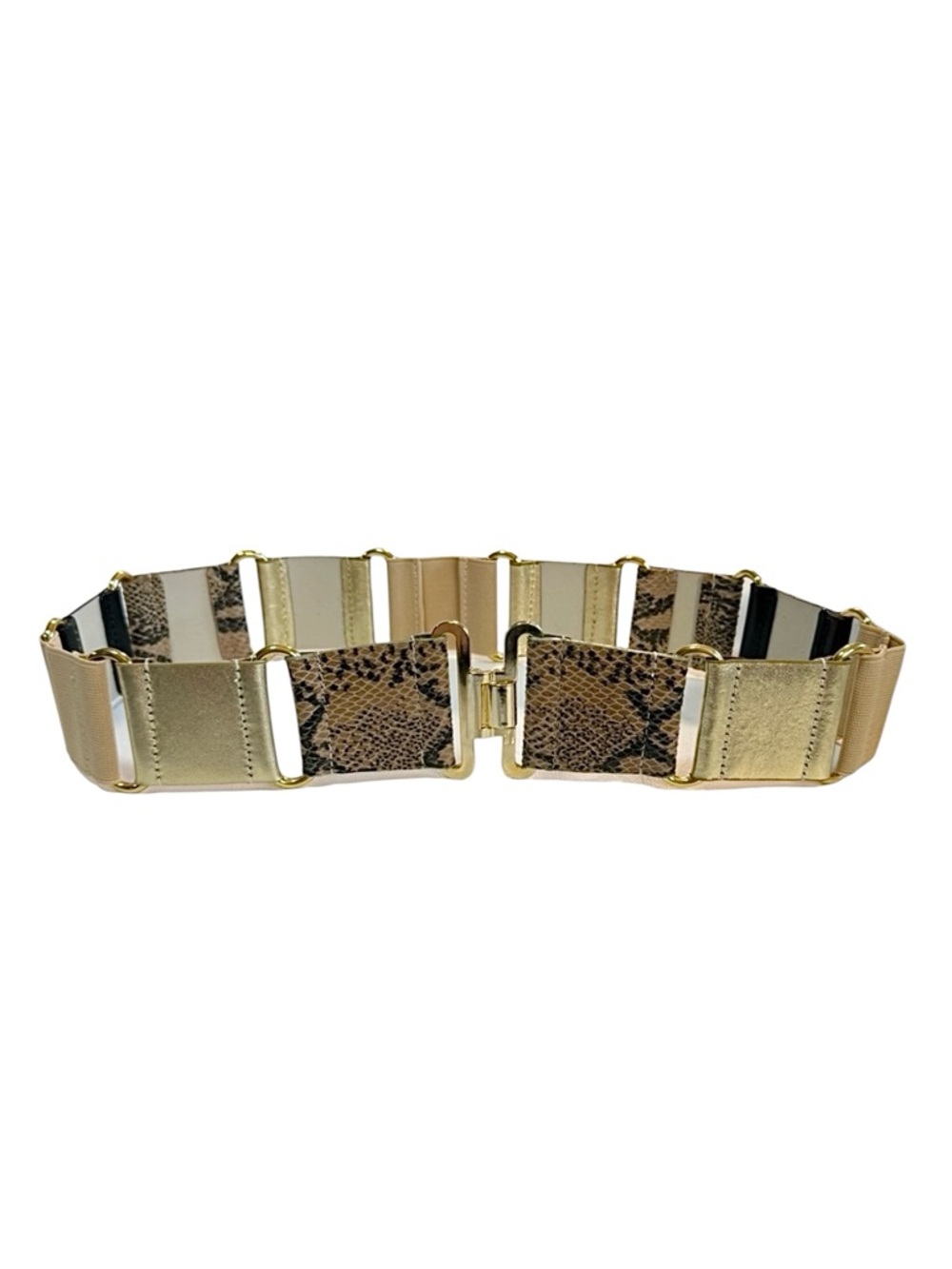 Via Spiga Genuine Snakeskin Leather Brown and Tan Belt
